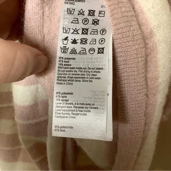 < All Saints Pink Striped Sweater > - Picture 4 of 5